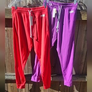 PINK Victoria's Secret Red and Purple Joggers/ NWT